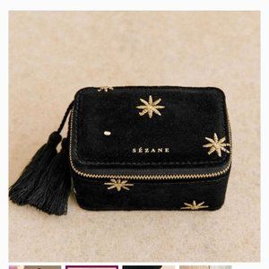 Sezane Starry Night Black Jewelry Case and Matching Pouch